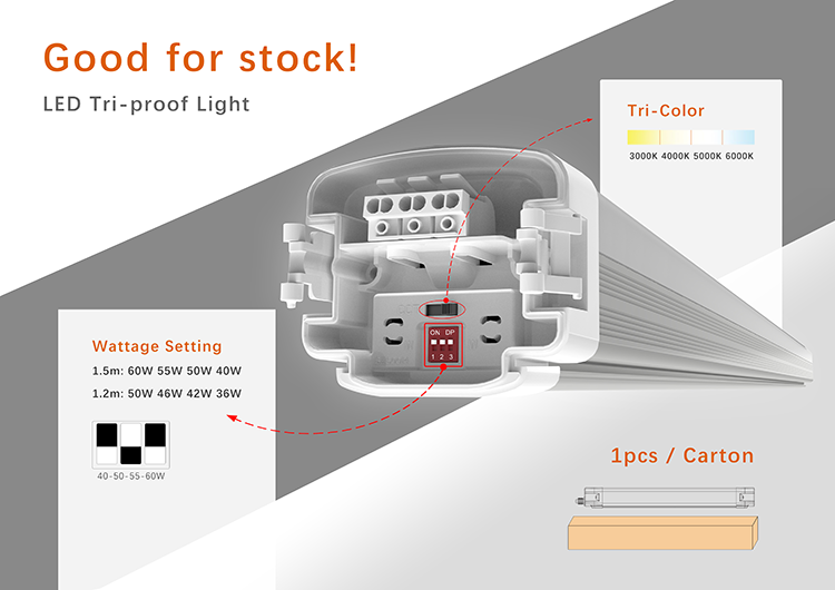 IP65 IK10 LED Triproof Light , Dimmable Linear Light CE ENEC RoHS