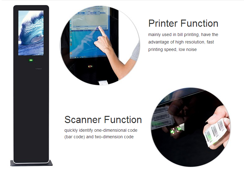 Capatitive Floor Standing Touch Screen Kiosk , Full Hd Stand Alone Digital Signage