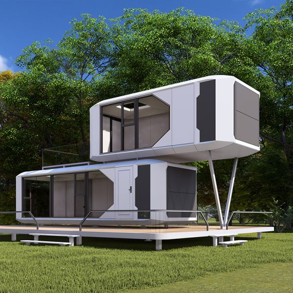 Steel Mobile Tiny Prefab Container Homes Portable Capsule House Apple cabin