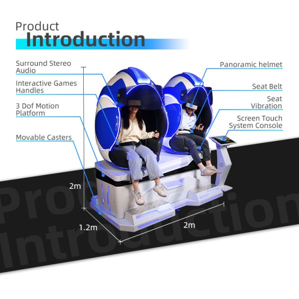 9D Egg Chair Cinema 2 Seats Virtual Reality Game Machine with Effects Indoor/Outdoor Park Rides