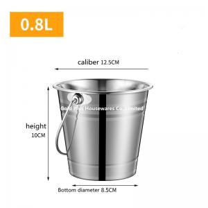 Buy cheap 0.8L Promotion outdoor stainless steel ice bucket with handle for bar metal champagne beer wine keg cooler product