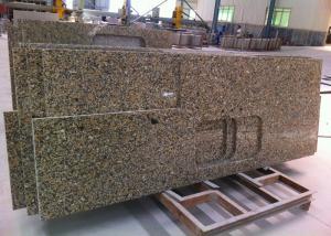 Irregular Shape Granite Island Countertop 37 Wide , Gillao Gold Material