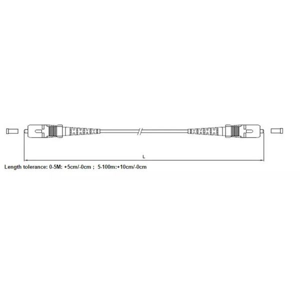 Yellow 9/125 Single Mode Duplex SC/UPC-SC/UPC Fiber Optic Patch Cord with FC Connector