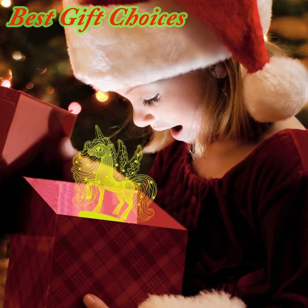 2W 170mm 3D LED Night Light Birthday Gift 3D Unicorn Lamp