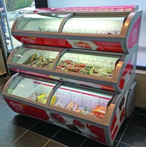 Wanbao Compressor Ice Cream Showcase Refrigerator Static Cooling