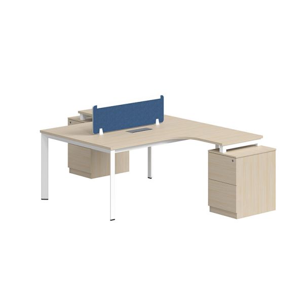 Customized Wood 8 People Office Desk Shared Modern Partner Workstation