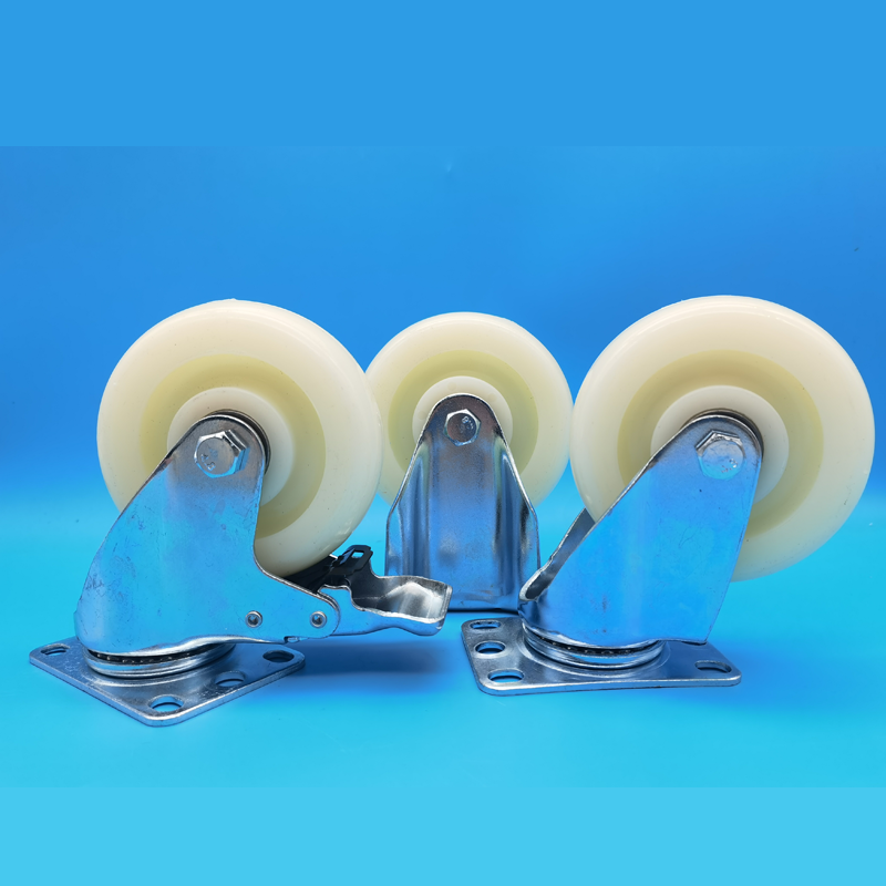 Logistics Warehousing Medium-Duty PP Polypropylene Wheels 3 " Lockable Rigid Swivel Platform Trucks Order Picking Carts