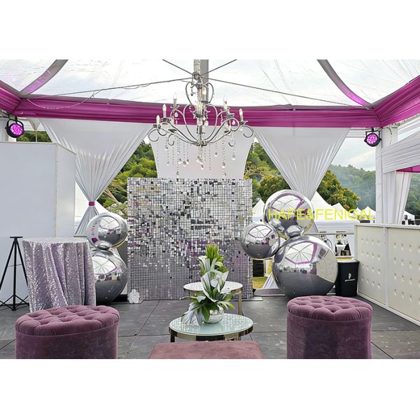 1m 1.5m Luxurious Pvc Inflatable Silver Mirror Balloons As A Photo Backdrop