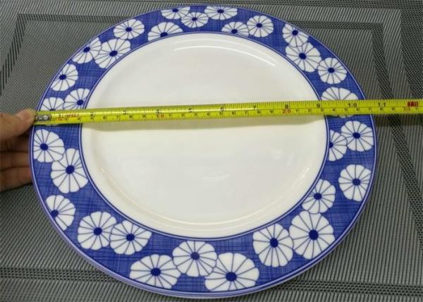 Dia. 27cm White Porcelain Plates Ceramic Round Plate Decorative Pattern Wide Rim