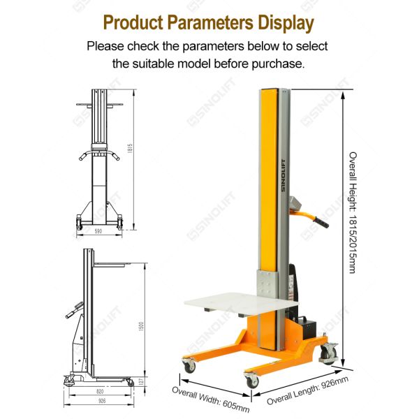 SINOLIFT ESG100 ESG150 Lightweight Electric Screw Stacker