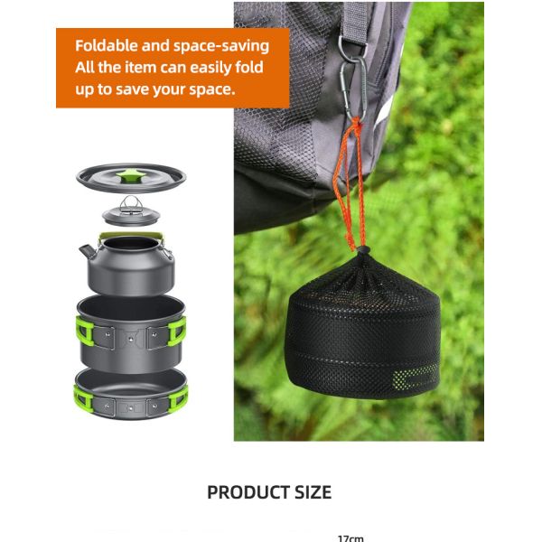 Camping Outdoor Cookware Sets Portable Folding Teapot Set