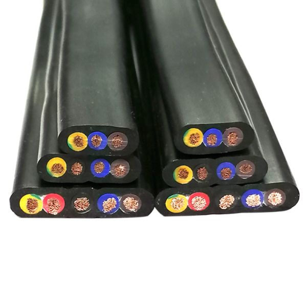 High Tensile Oil and Weather Resistant Flat Rubber Cable for Industrial and Lifting Machinery