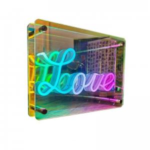 China Indoor Advertising Infinity Mirror Neon Sign with Colorful Acrylic Light Box Display on sale