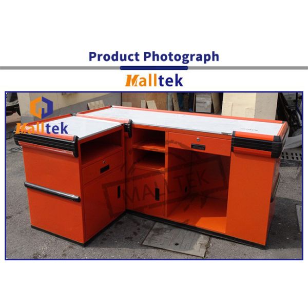 201 Ss Supermarket Checkout Table Customoized Smooth Powder Coating Pegboard