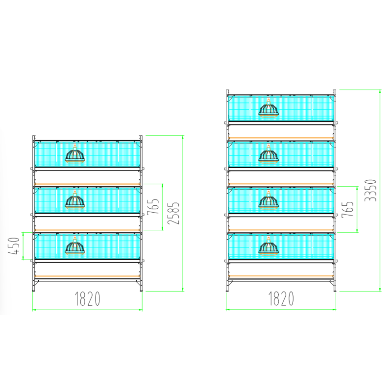 Multi Tier Automatic Harvesting Broiler Cage