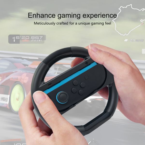 2 in 1 Durable ABS Steering Wheels for Nintendo Switch 2 Joy-Con Racing Game Controller