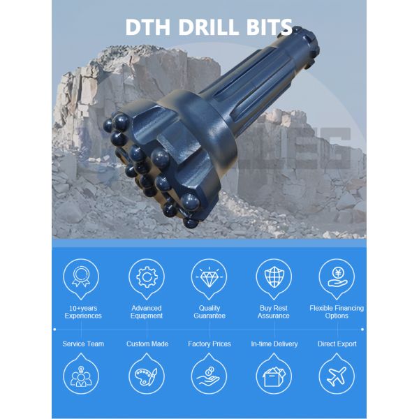 Customized 152mm Flat Face DTH Rock Drill Button Bits for Mining Quarrying Tunneling