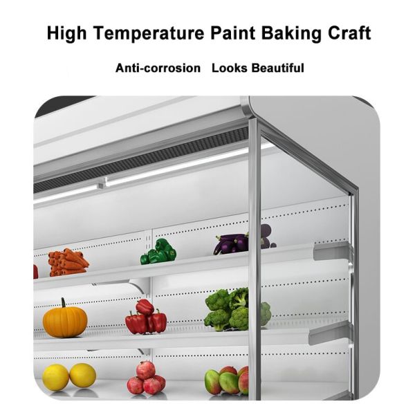 Supermarket Drinks Cooler Commercial Display Freezer Fruit Vegetable Multideck Open Chiller CE
