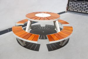 Buy cheap Commercial School Wood Outdoor Picnic Tables With Umbrella Hole product