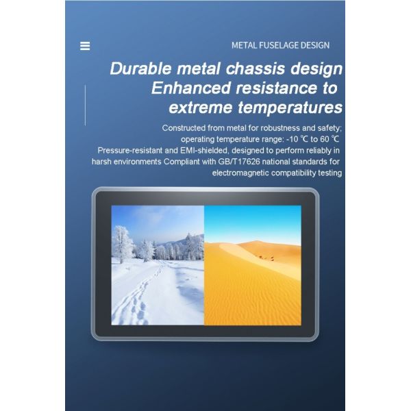 Square Mounted Industrial Computer Panel PC 12.1 Inch LCD Capacitive TouchScreen LCD Display Supports Android Google Play System HMI Vehicle