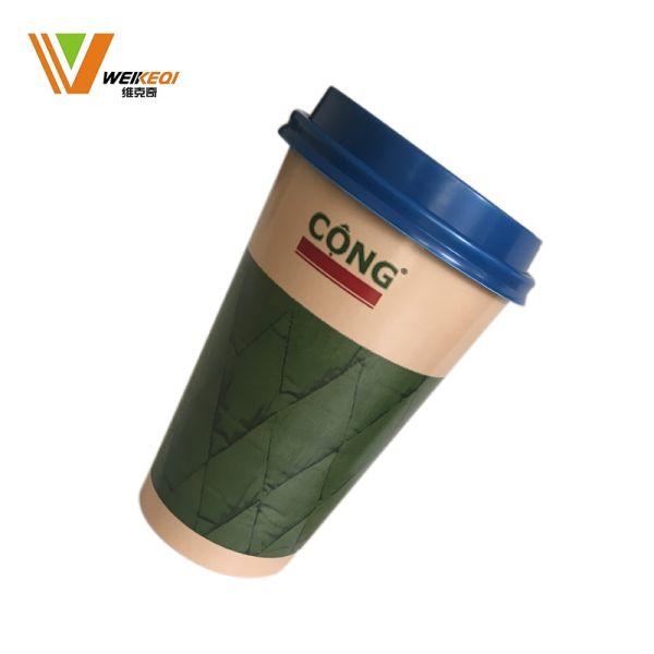 Custom Logo Disposable Single Wall Paper Cup 4oz-32oz with Lid