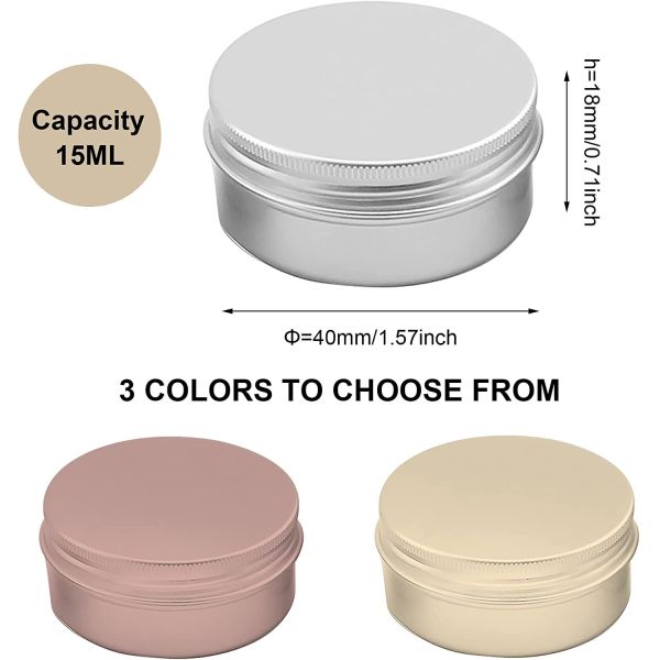 60g 80g 100g 120g Lotion White Aluminum Jar Metal Tin Container