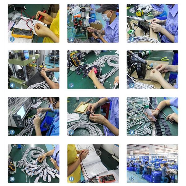 11Pin GE V100 Solar 8000 Dash1000 ECG Cable Electrode Snaps Plug TPU Cable 2.4M Cable 0.9m Leads