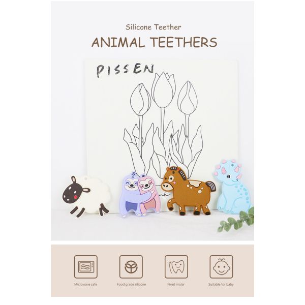 Soft Animal Baby Teether Silicone Food Grade Material For Toddler