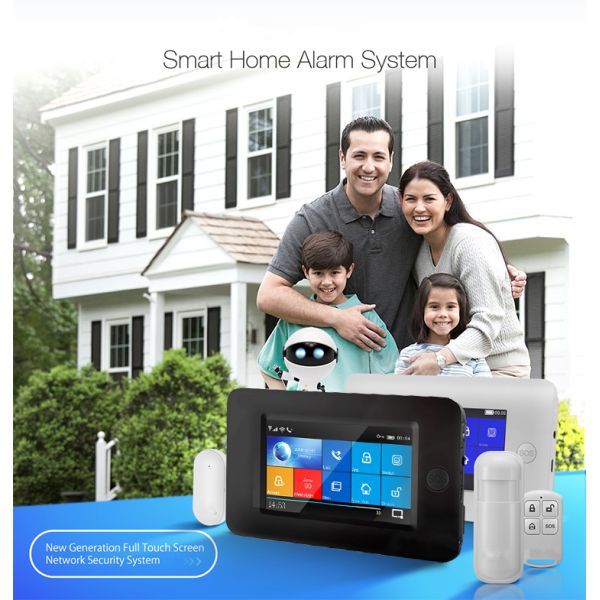 433Mhz WIFI GSM Alarm System 1900mHA Smart Alarm Sensor Touch Screen