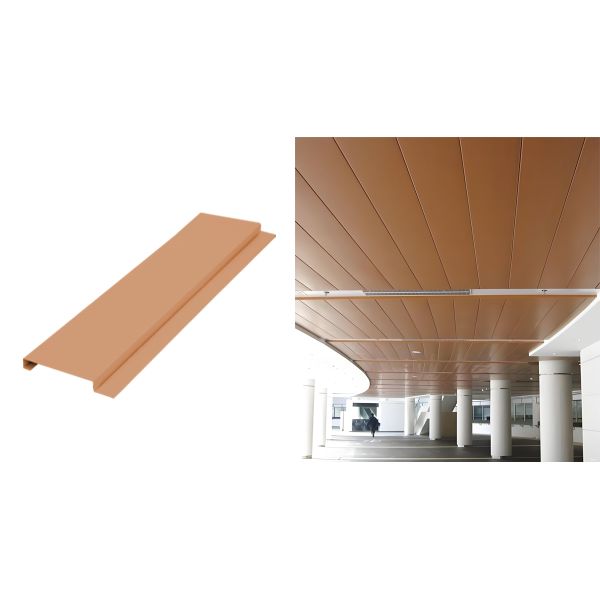 Public Spaces Linear Metal Ceiling Offering PVDF Coating Surface Finishes Ceiling Category Suitable for Large Public Venues