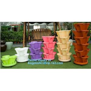 PP Plastic materials hydroponic vertical tower stackable plastic garden pots