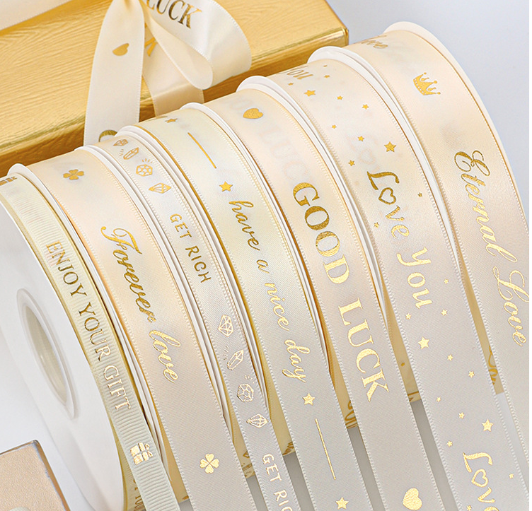 Gold Plated Blessing Flower Gift Wrap Ribbon for Wedding Confession Proposal