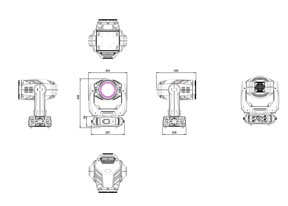 IP20 100 Watt LED Beam Moving Head Light
