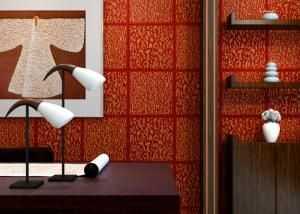 Buy cheap Red Plaids Bronzing Contemporary Wall Coverings Home Decorating Wallpaper product