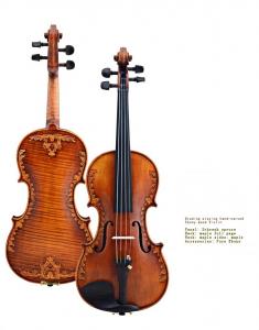 China V07-carved Violin 4/4 Advanced Italy handmade violin Antique Spruce wood Violino Musical Instrument,violin case,rosin on sale