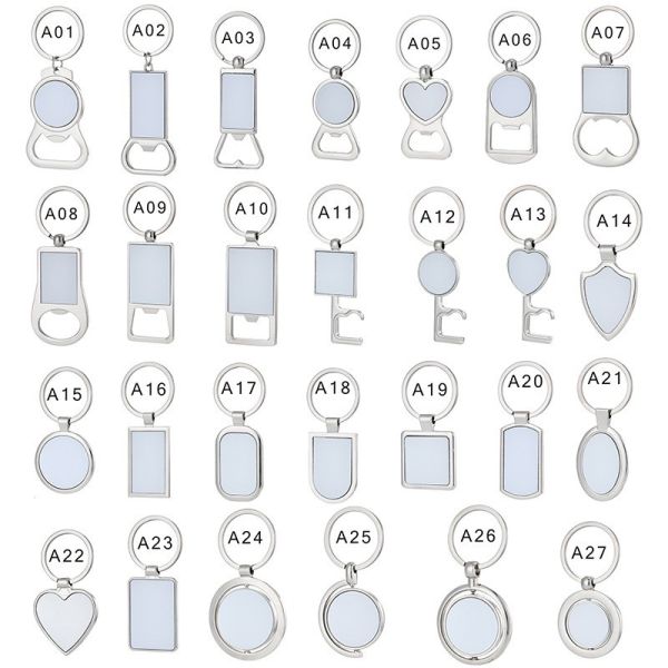 Blank Metal Sublimation Bottle Opener Keychain Diy Key Chains Key Ring Holder