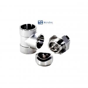 China 1 DN25 Stainless Steel Forged Socket Welding Tee SW Pipe Fitting 304 316 316L on sale