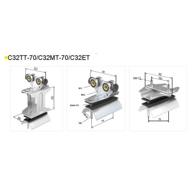 120 m / min Travel speed C Track Festoon System for Crane / Galvanized Steel Festoon Cable Trolley