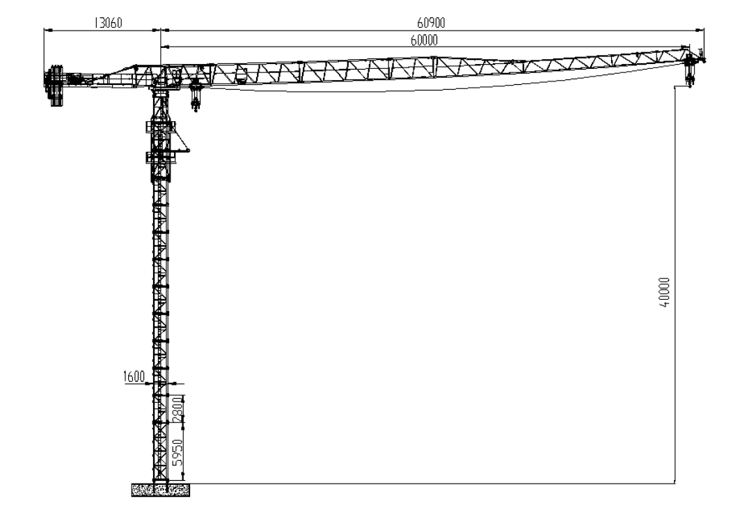 Second Hand Tower 2019 XCMG 6015-8 8 Tons Tower Crane Old Flat Top Construction