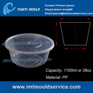Buy cheap 1100ml big clear thin wall plastic disposable pasta serving bowls molding with lids product