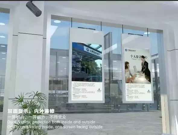 Hanging Digital Signage Advertising Display 43'' Double Side Shopping Windows Screen