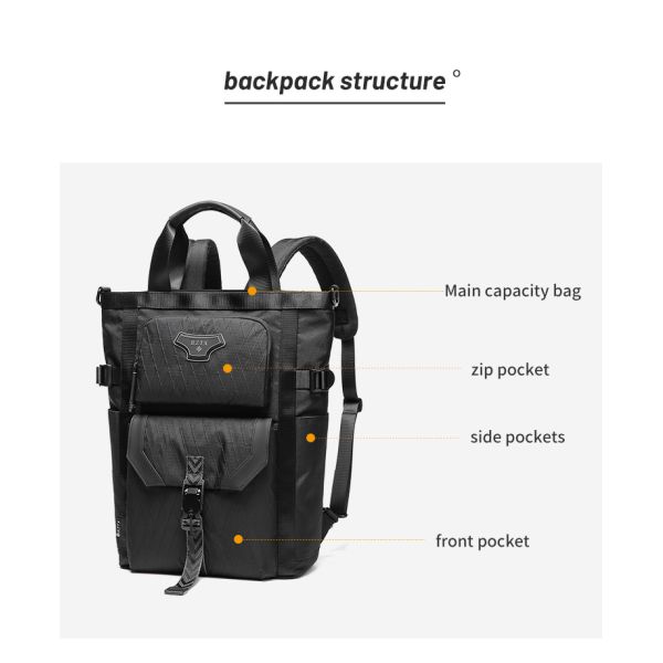 Interior Slot Pocket Anti Theft Men Business Backpack 20L To 35L