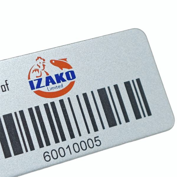 Customized Metal Bar Code Label Aluminum Laser Serial Number Asset Label For Outdoor Use