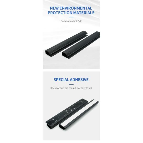 2024 New Design with Self-Adhesive PVC Cable Trunking Cheap Price Wire Slot Protection Black Wireway