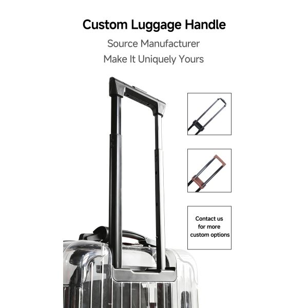 Dry and Wet Separation Transparent Luxury PC Waterproof Hard Shell Carry-on Suitcase with TSA Lock Clear Valise Cabin Travel Luggage