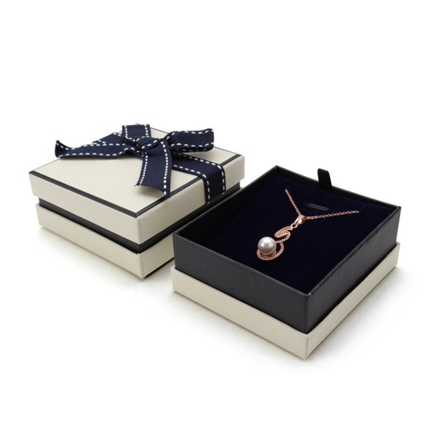 Rectangle Fancy Jewelry Box With Ribbon Bow Customized Size And Logo