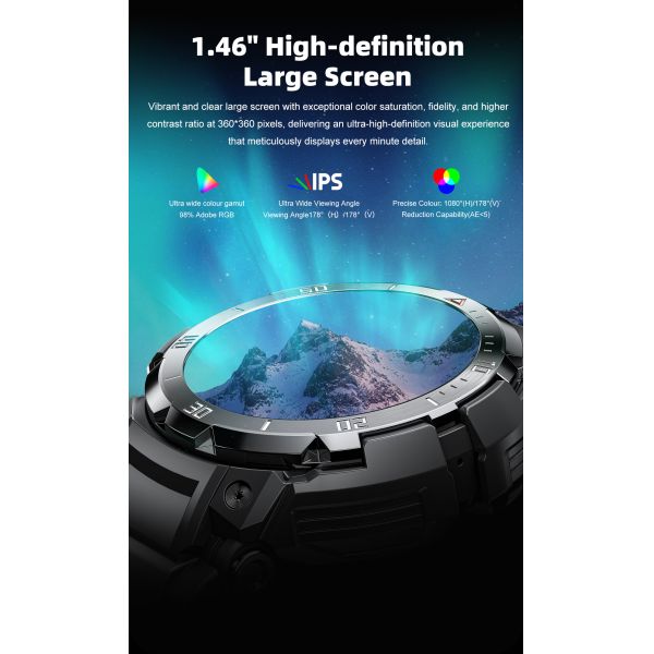 1.43Inch Display Smart Watch TWS Headset Round Shape With Multi Language