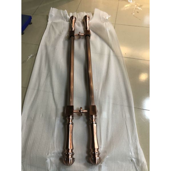 Door Window Handles for Luxurious Hotel Entrance Antique Copper Gate Pull Handles