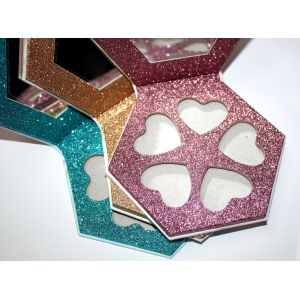 Buy cheap Hexagon Makeup Empty Eyeshadow Palette Packaging With Glitter Paper product
