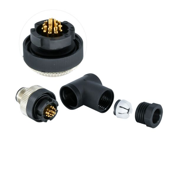 3 Pin 4 Pin M12 Waterproof Connector A B D Coding Male Female Plastic IP67 IP68